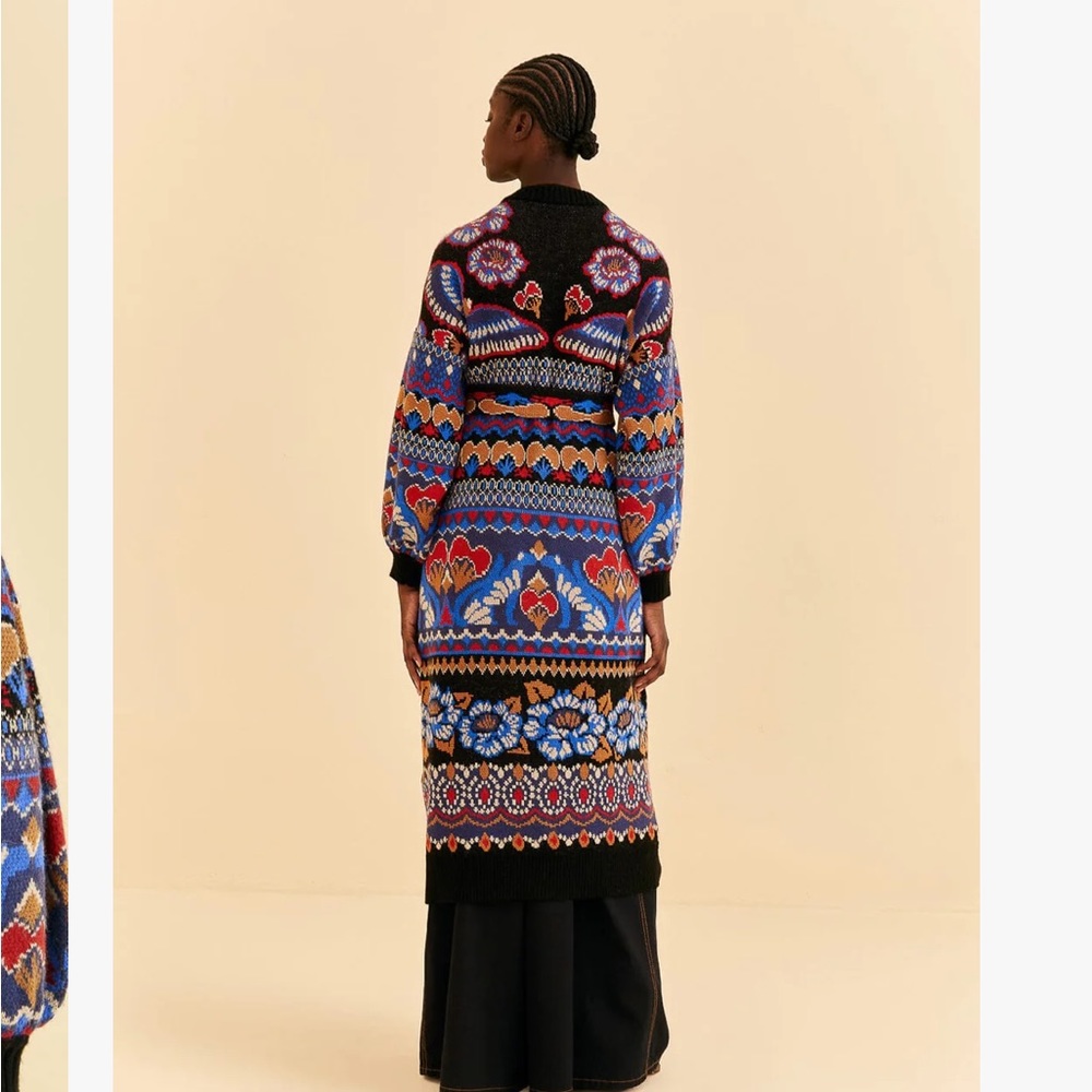 NWOT Farm Rio Black Ainika Maxi Cardigan - Picture 5 of 9